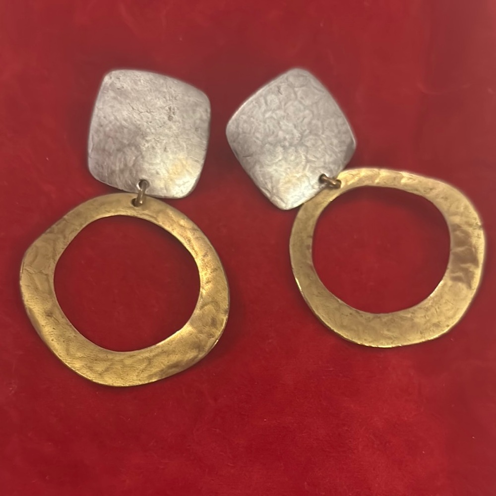 Elegant Gold and Silver Dangle Earrings